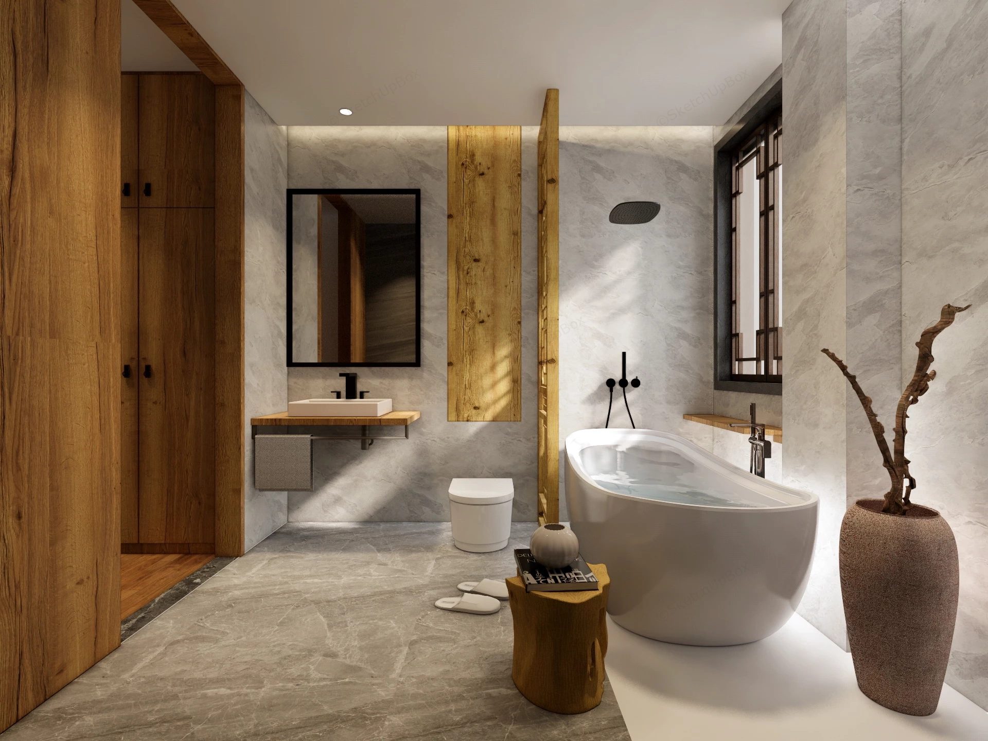 Rustic Bathroom Ideas sketchup model preview - SketchupBox