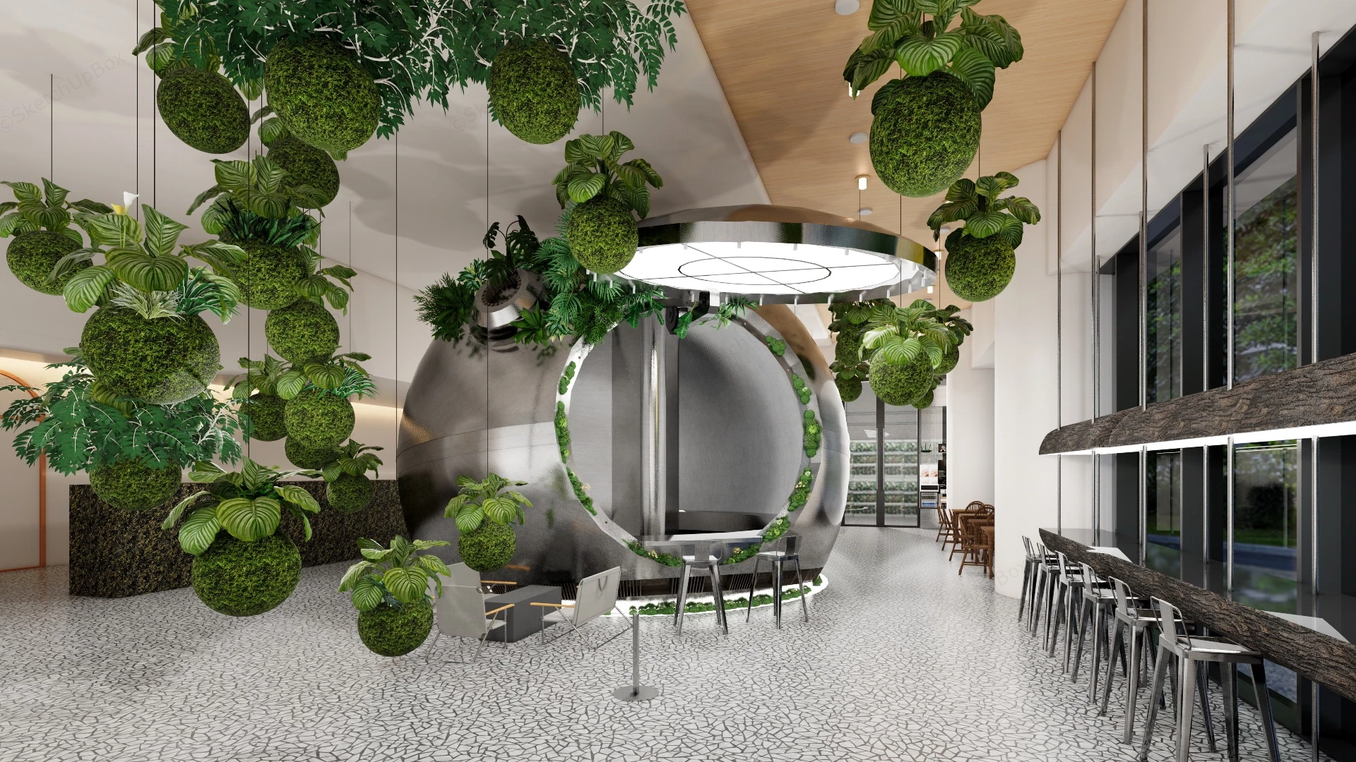 Creative Coffee Shop sketchup model preview - SketchupBox