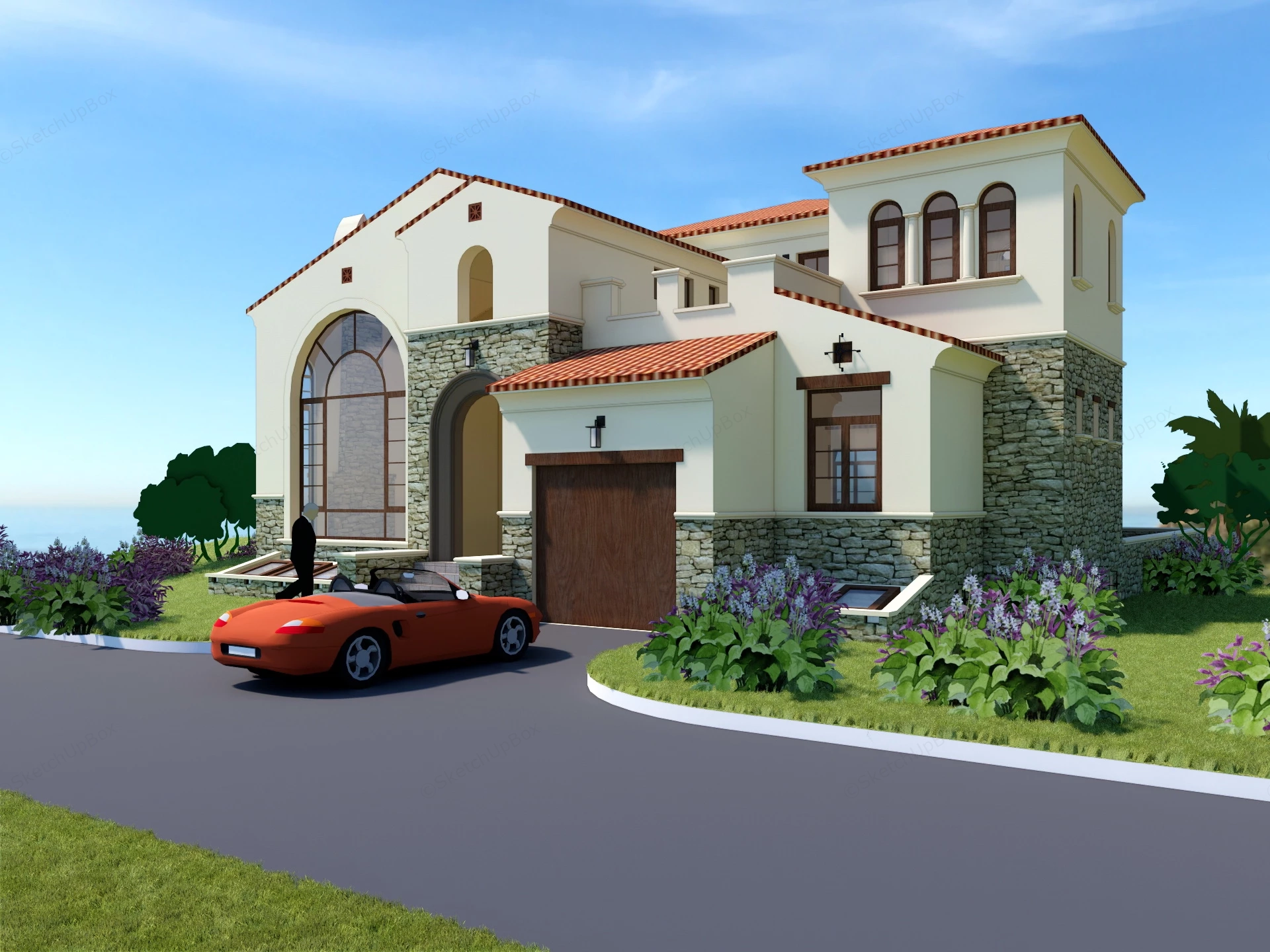 Waterfront Home sketchup model preview - SketchupBox