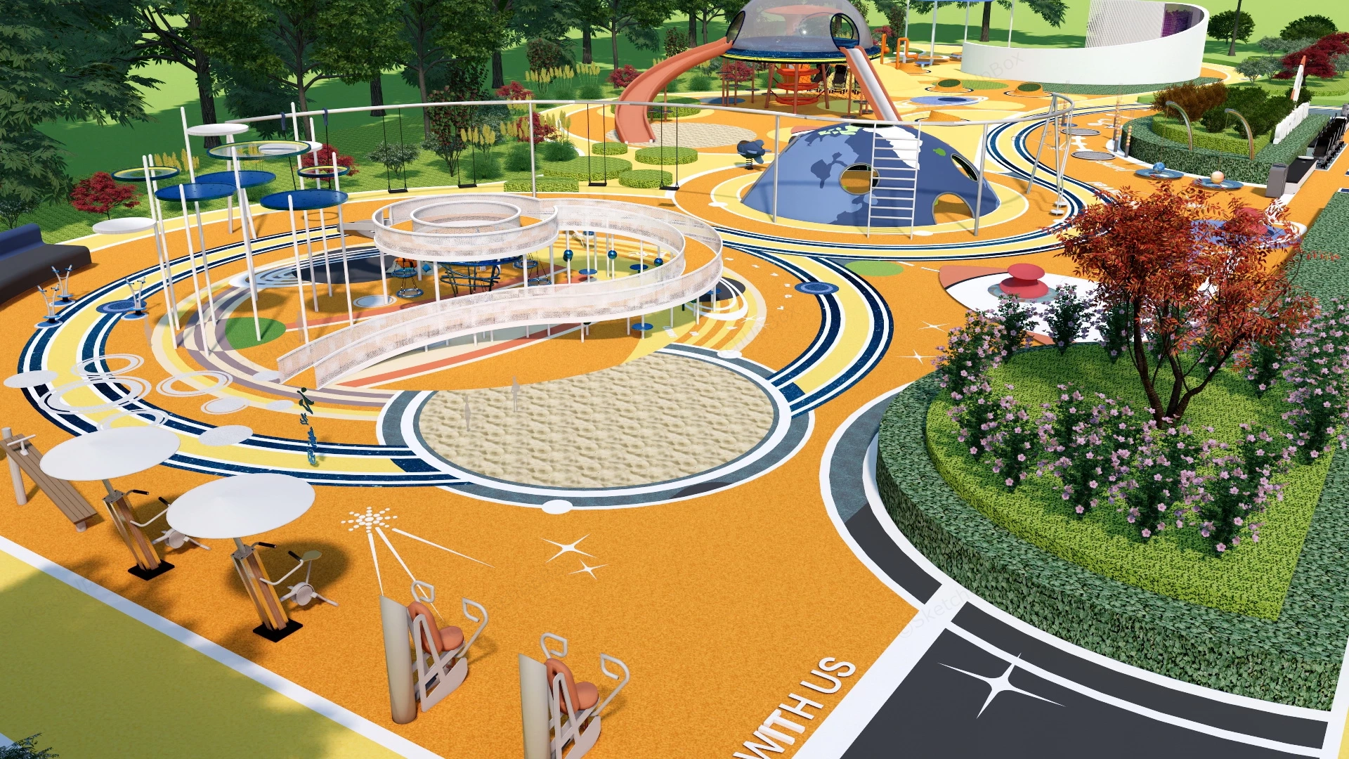 Space Travel Playground Design sketchup model preview - SketchupBox