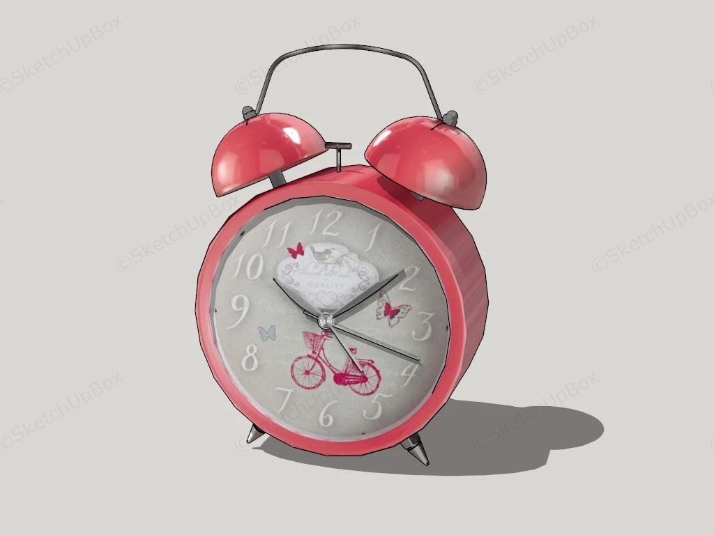 Red Alarm Clock sketchup model preview - SketchupBox