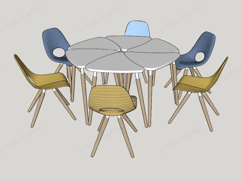 Office Meeting Table And Chairs Set sketchup model preview - SketchupBox