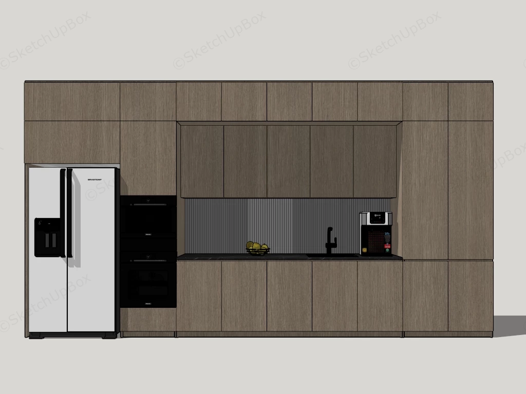 Kitchen Cabinets With Built In Fridge sketchup model preview - SketchupBox