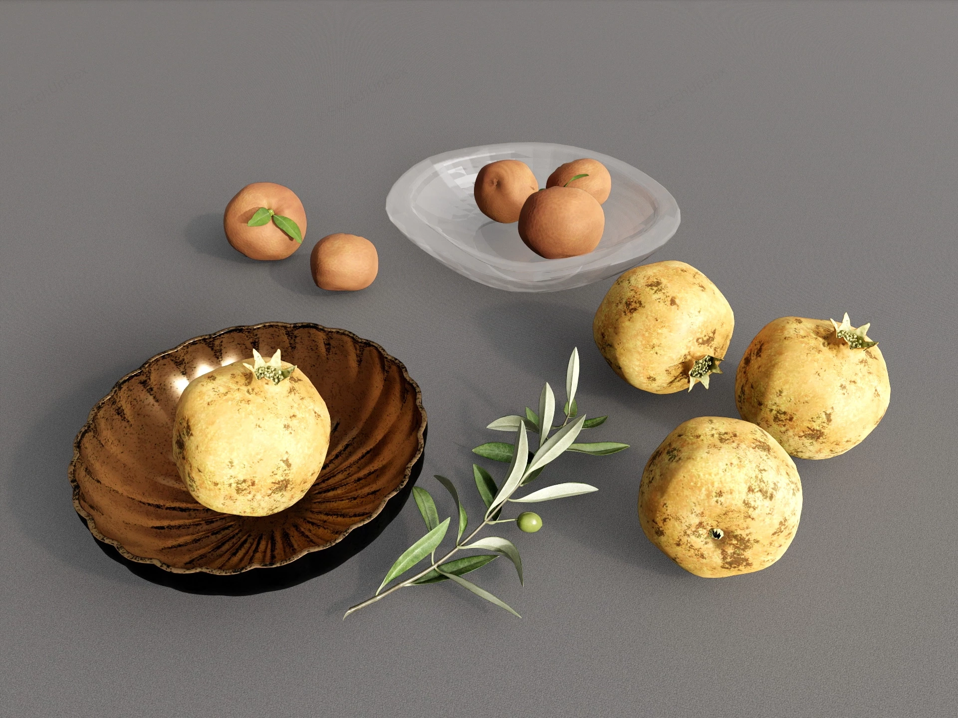 Tangerines And Pomegranates sketchup model preview - SketchupBox