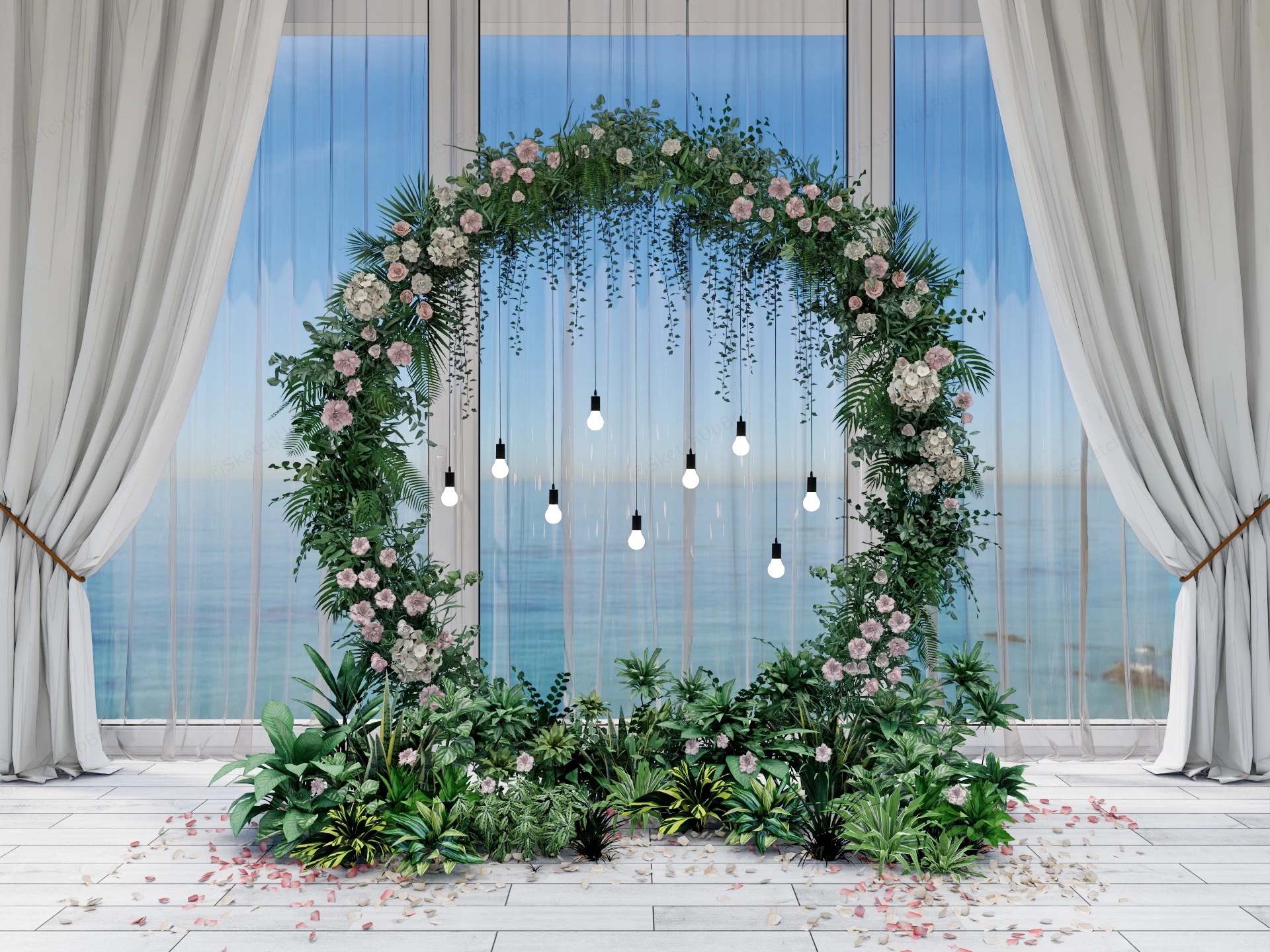 Beautiful Flower Wedding Arch sketchup model preview - SketchupBox