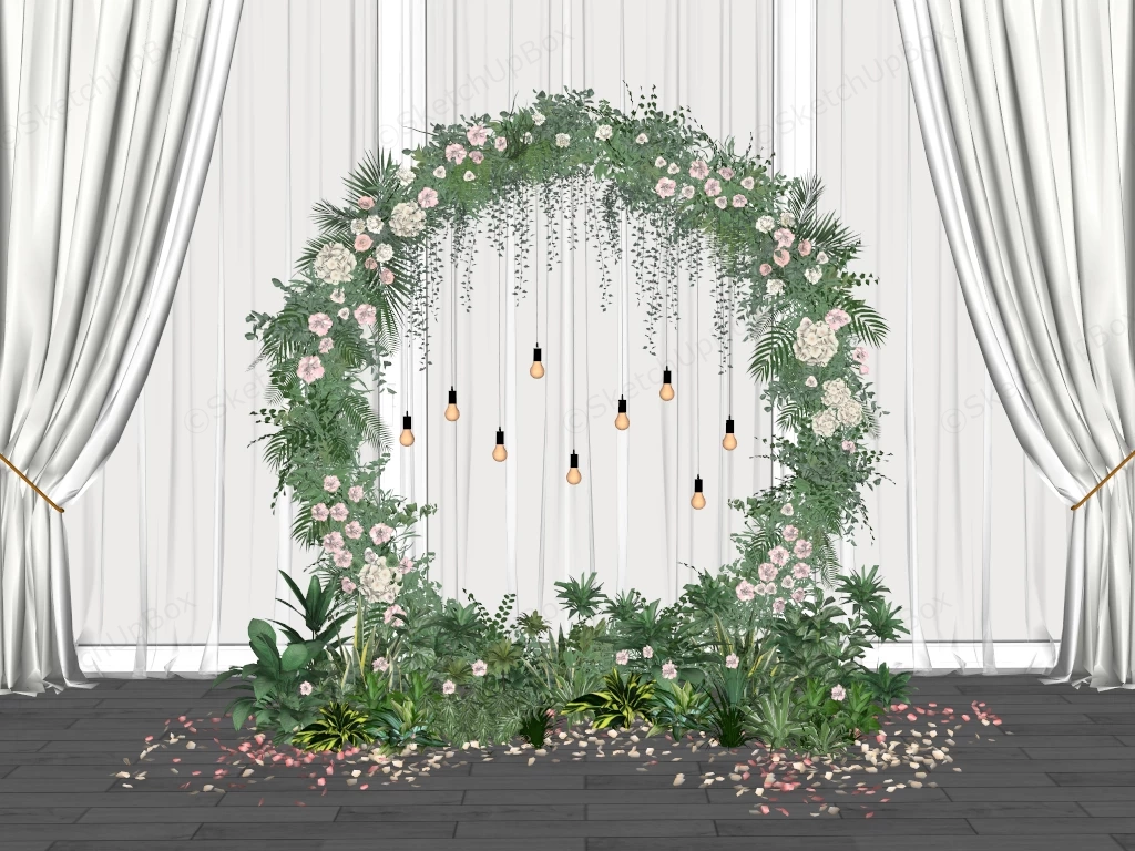 Beautiful Flower Wedding Arch sketchup model preview - SketchupBox