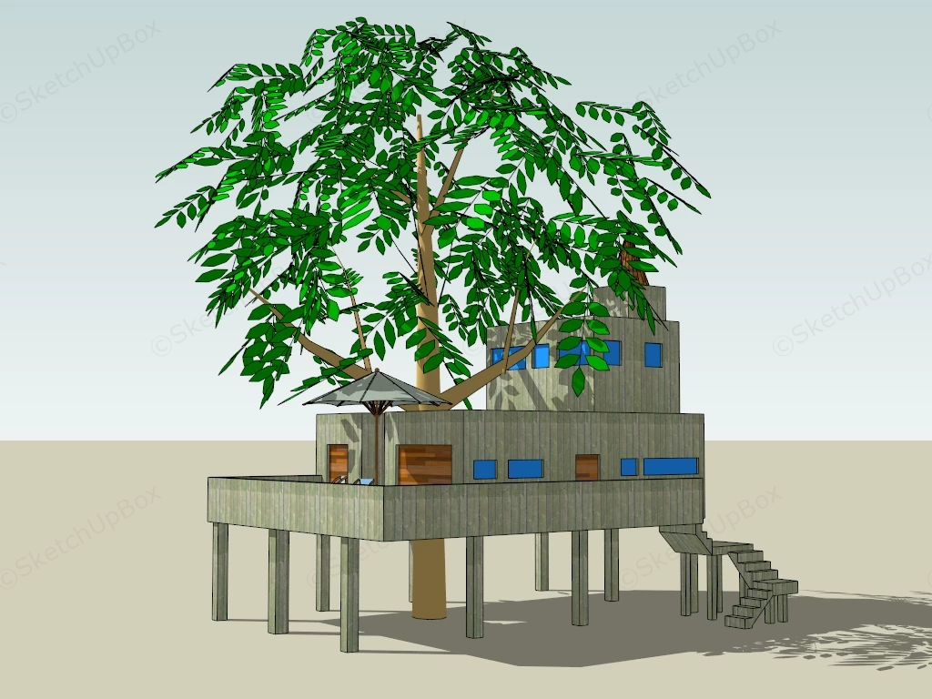 Tree Home sketchup model preview - SketchupBox