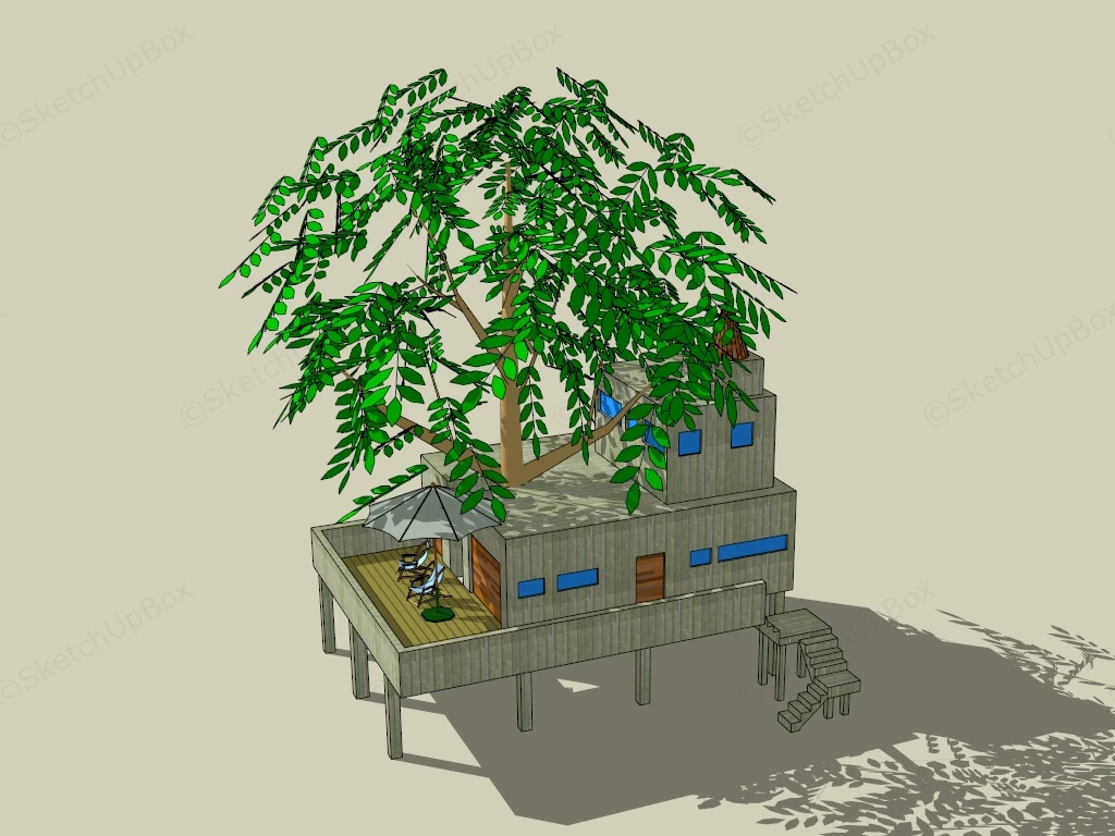 Tree Home sketchup model preview - SketchupBox