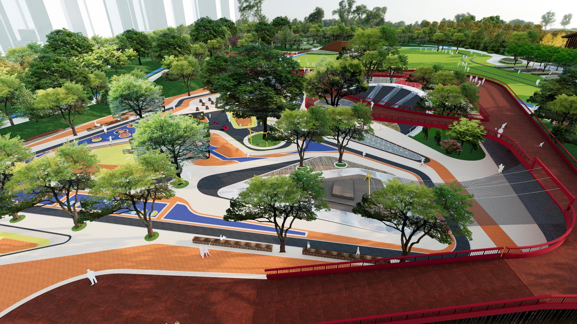 Community Center Design Plan sketchup model preview - SketchupBox