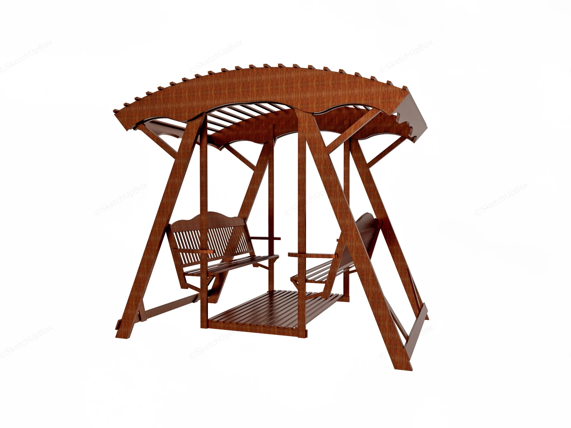 Wooden Garden Swing Seats sketchup model preview - SketchupBox