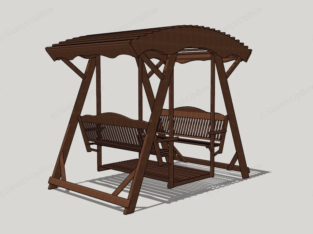 Wooden Garden Swing Seats sketchup model preview - SketchupBox