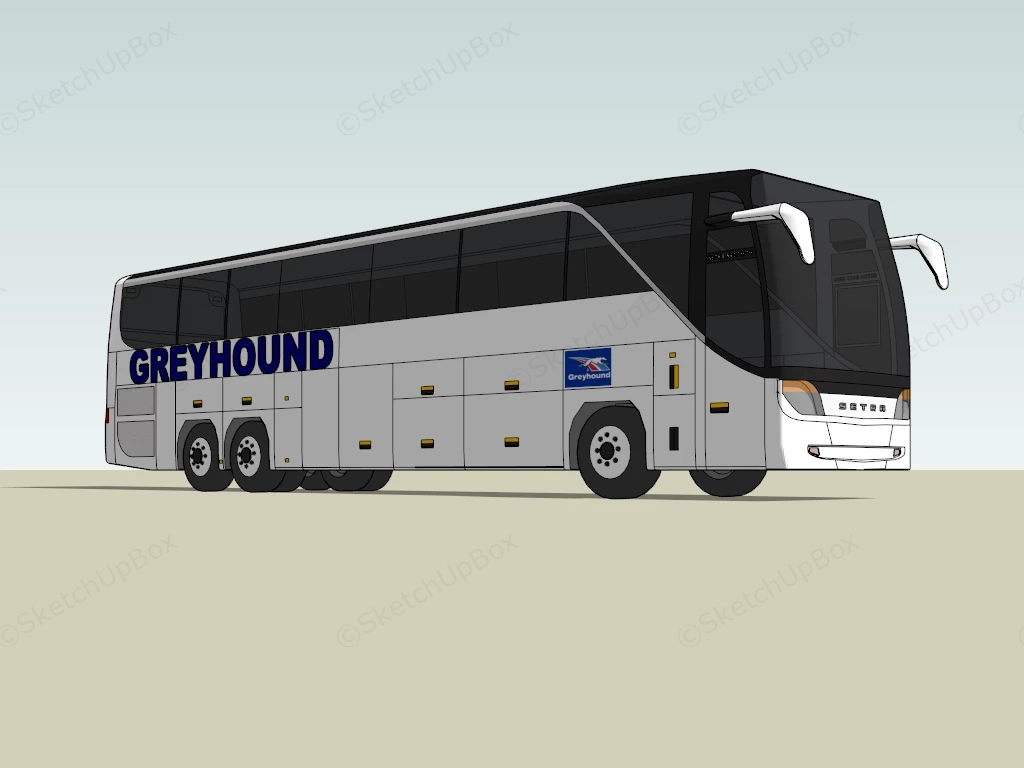 White Coach Bus sketchup model preview - SketchupBox