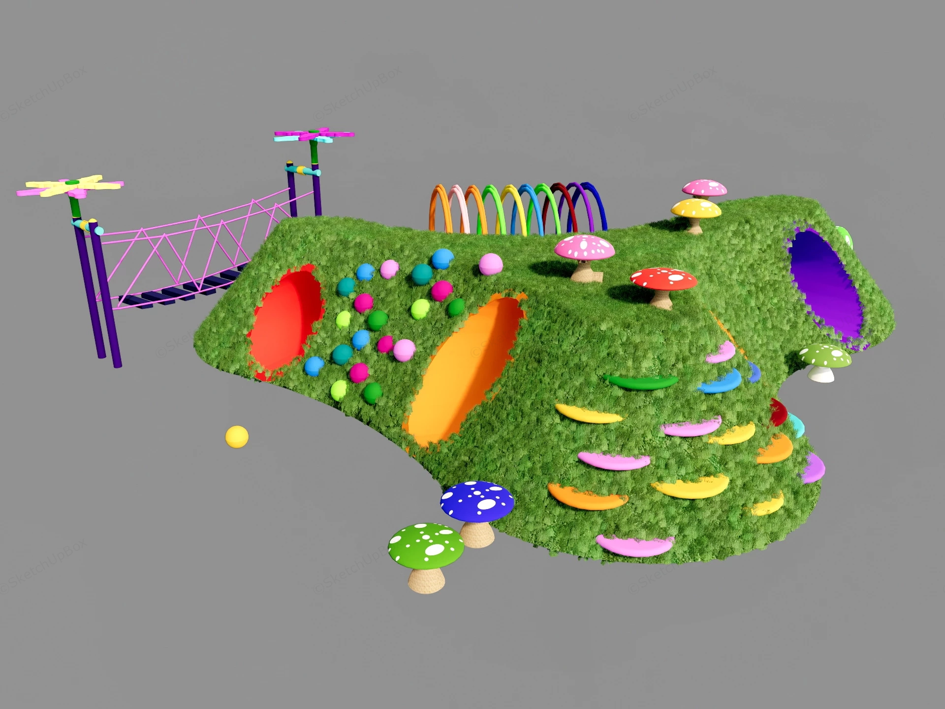 Toddler Outdoor Climbing Equipment sketchup model preview - SketchupBox