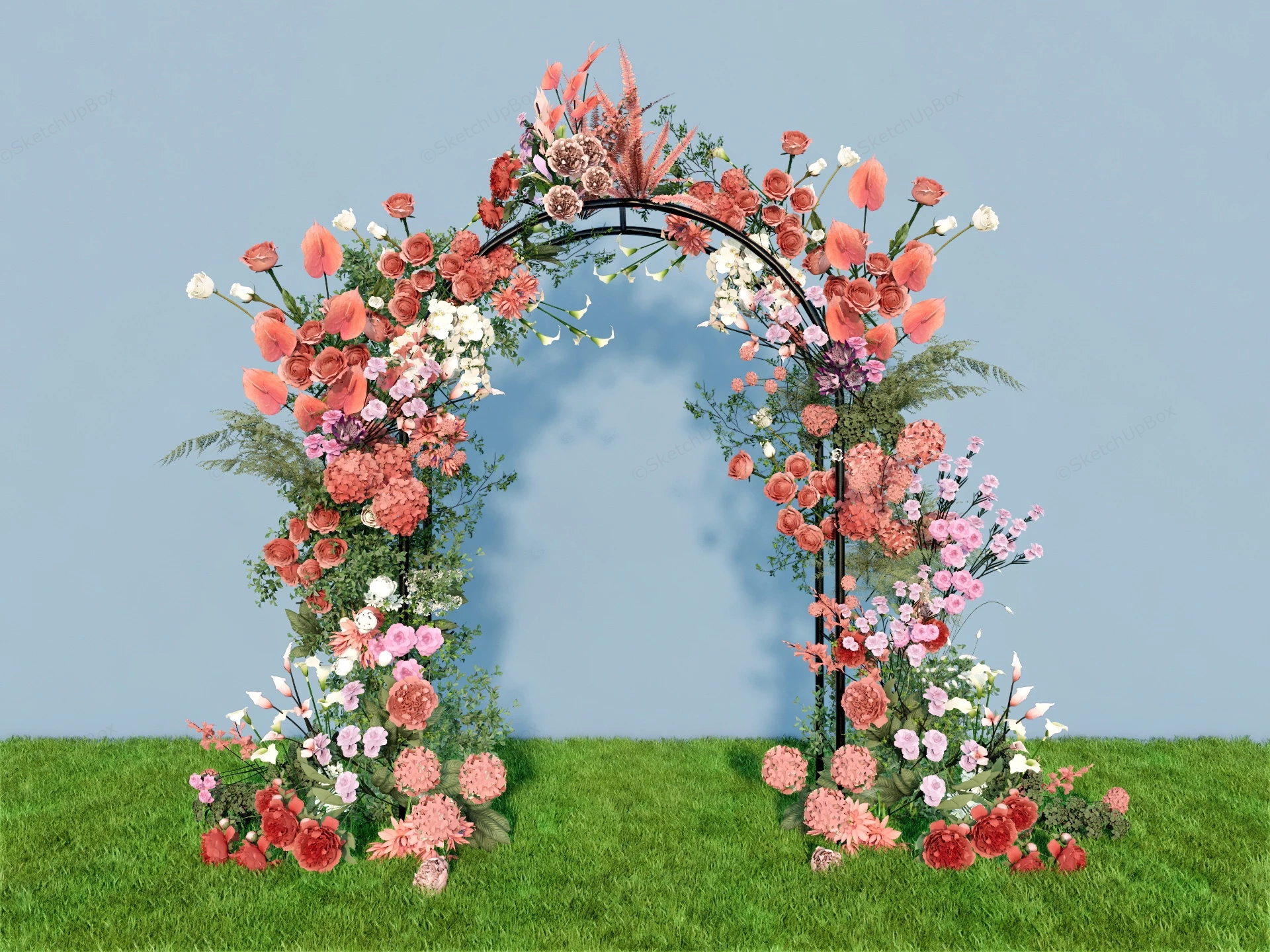 Beautiful Wedding Floral Arch sketchup model preview - SketchupBox