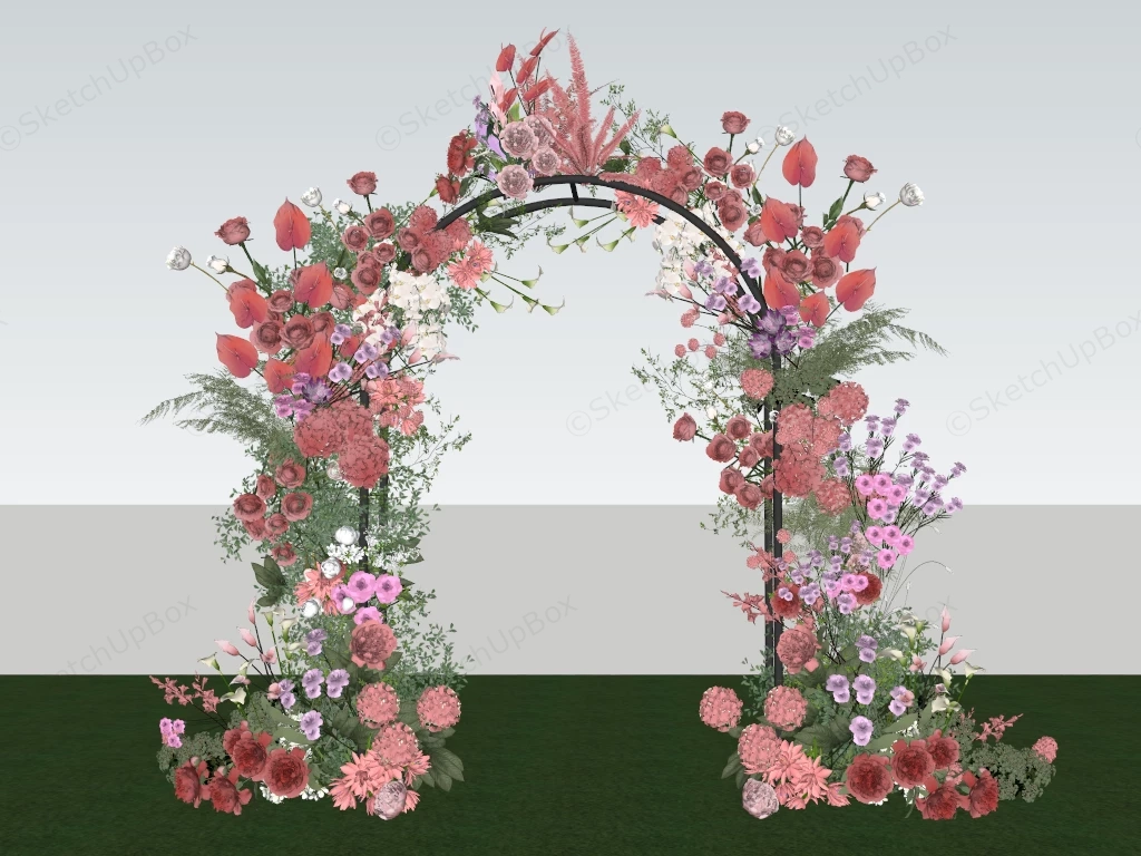 Beautiful Wedding Floral Arch sketchup model preview - SketchupBox