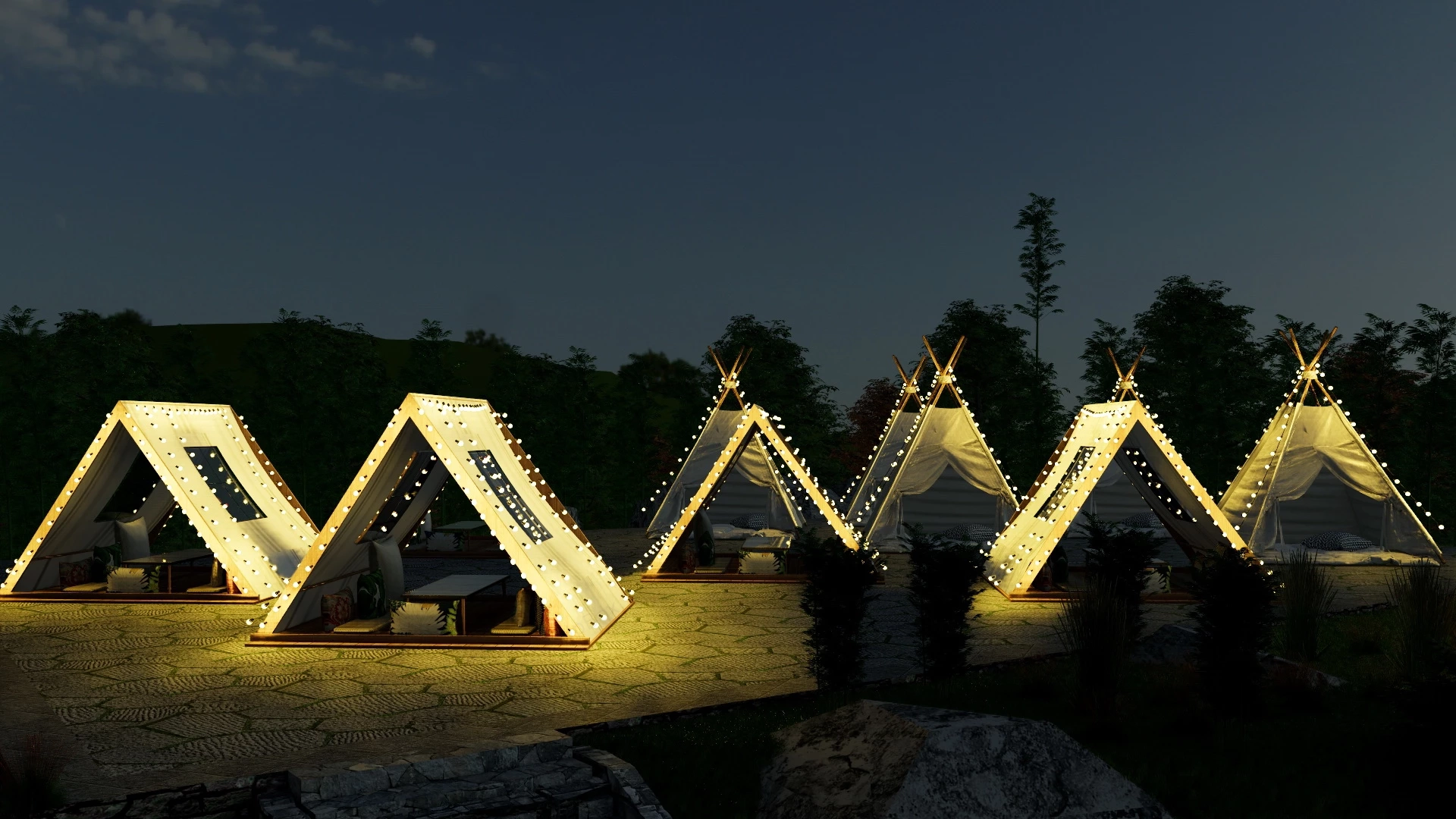 Rocky Mountain Campground sketchup model preview - SketchupBox