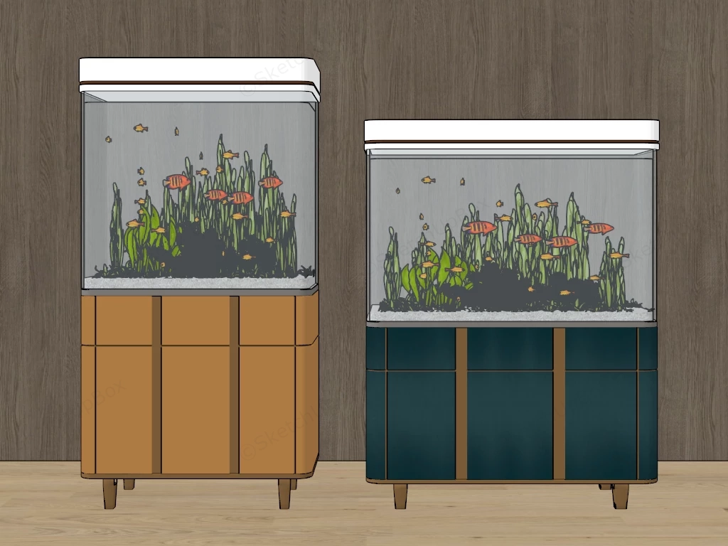 Fish Tank With Stands sketchup model preview - SketchupBox