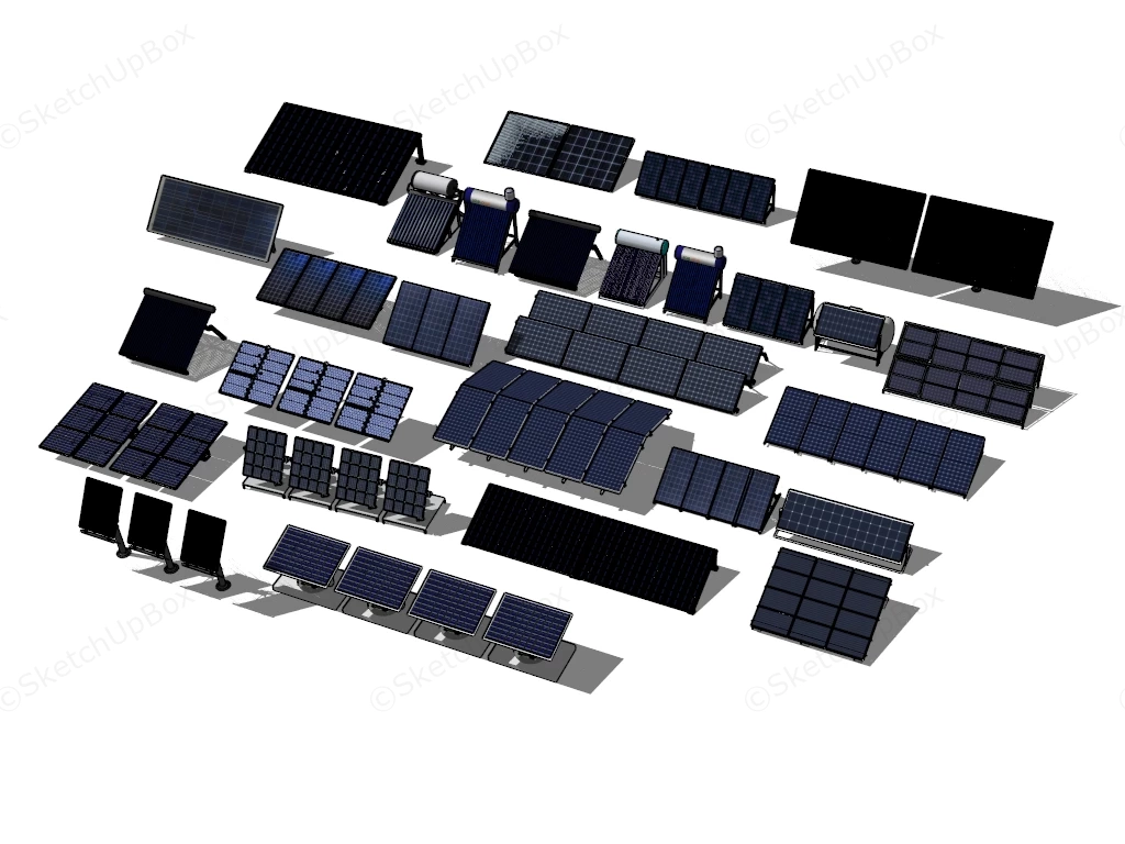 Different Types Of Solar Panels sketchup model preview - SketchupBox