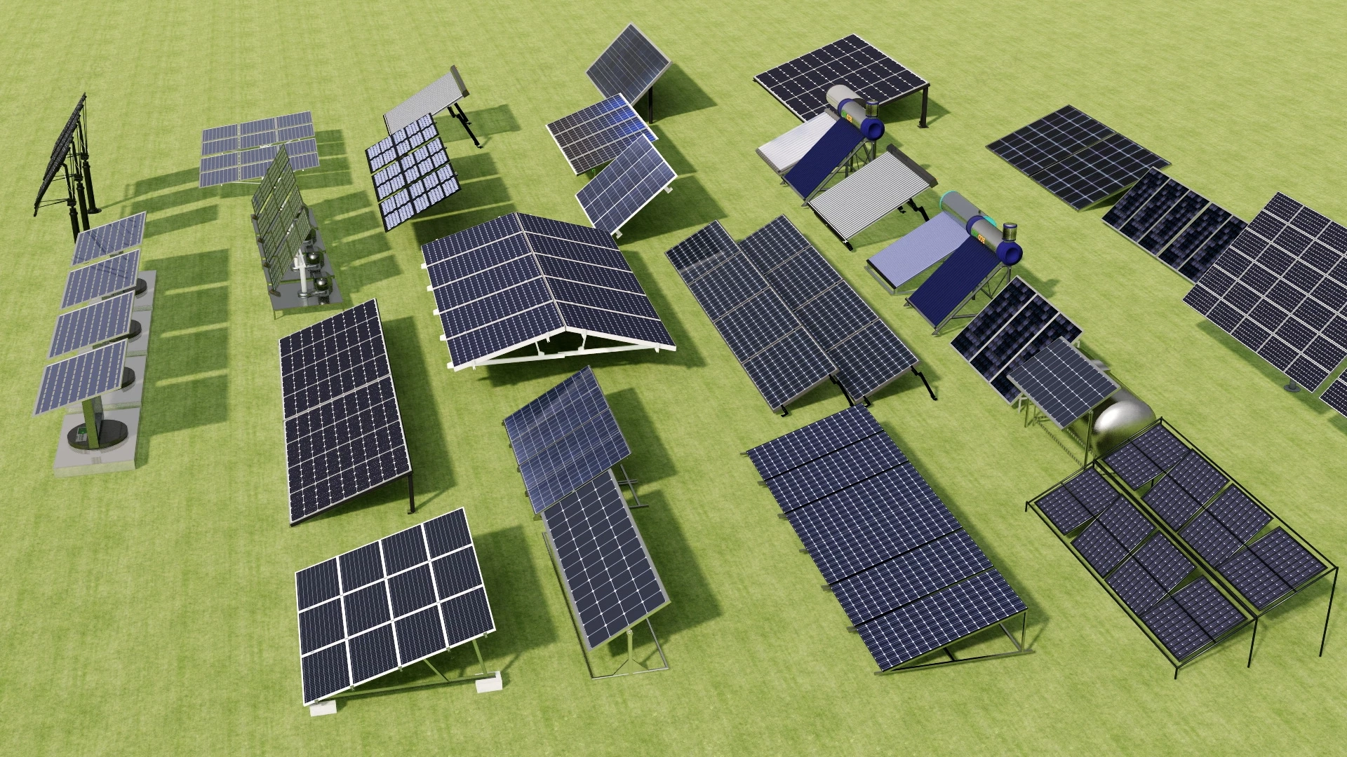 Different Types Of Solar Panels sketchup model preview - SketchupBox