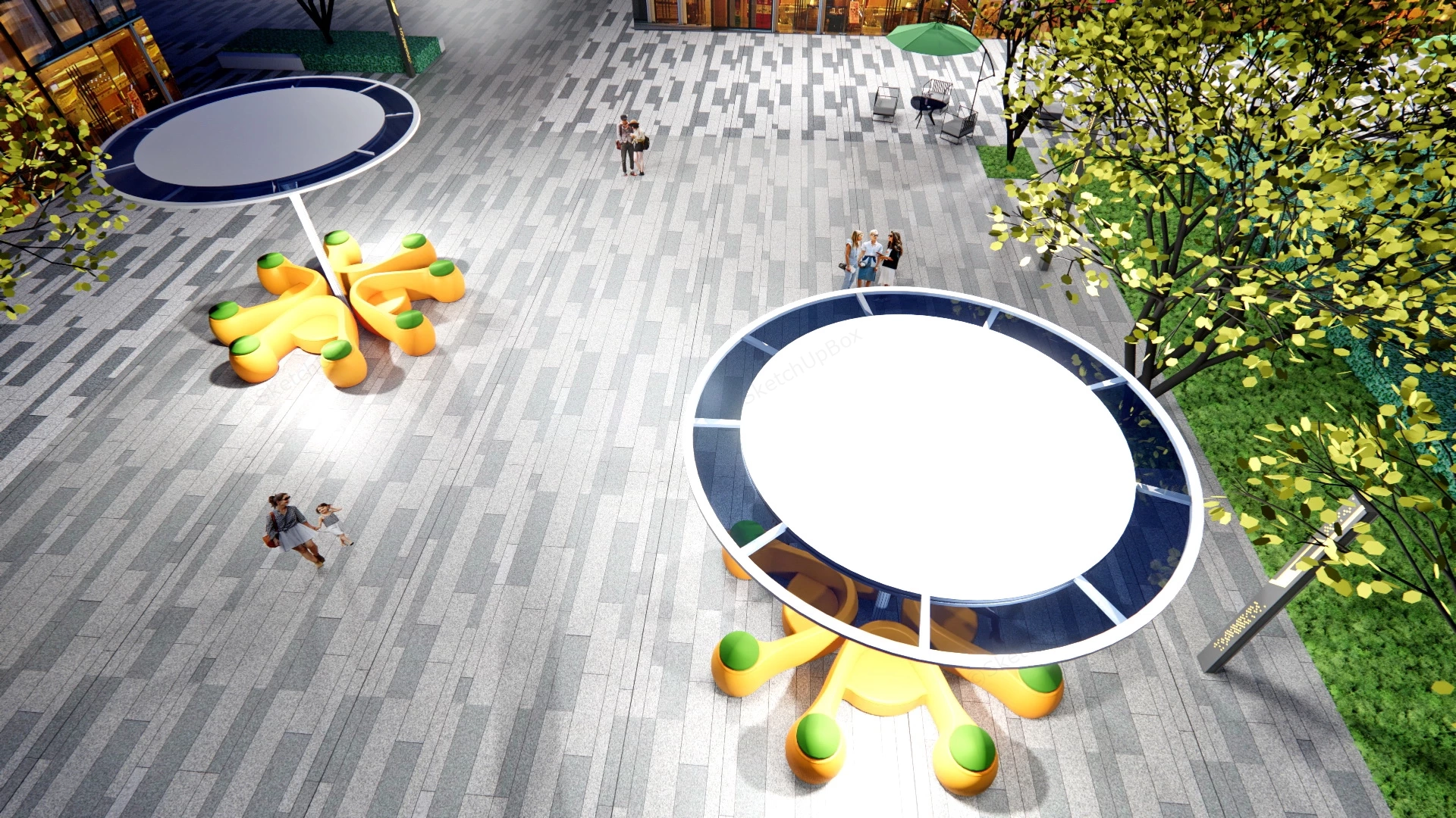 Solar Plaza Landscape Lighting sketchup model preview - SketchupBox