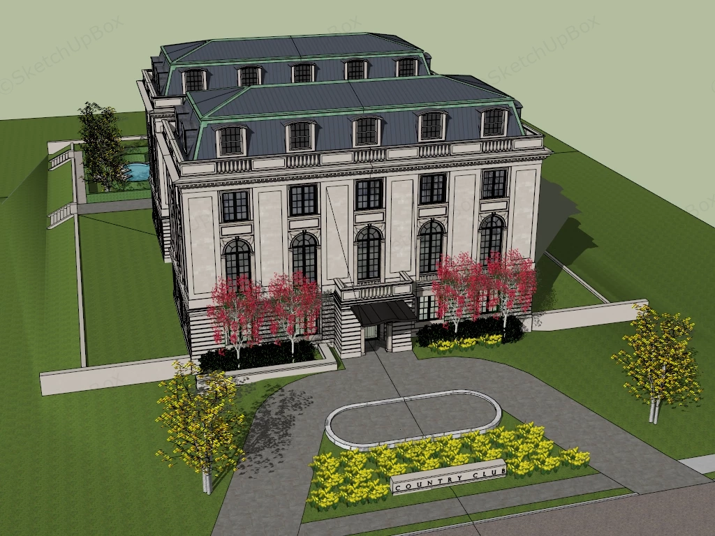 Country Club Architecture sketchup model preview - SketchupBox