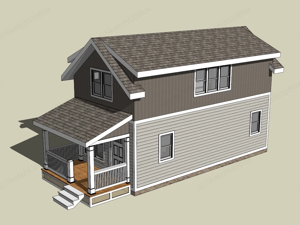 Southern Style Cottage House sketchup model preview - SketchupBox