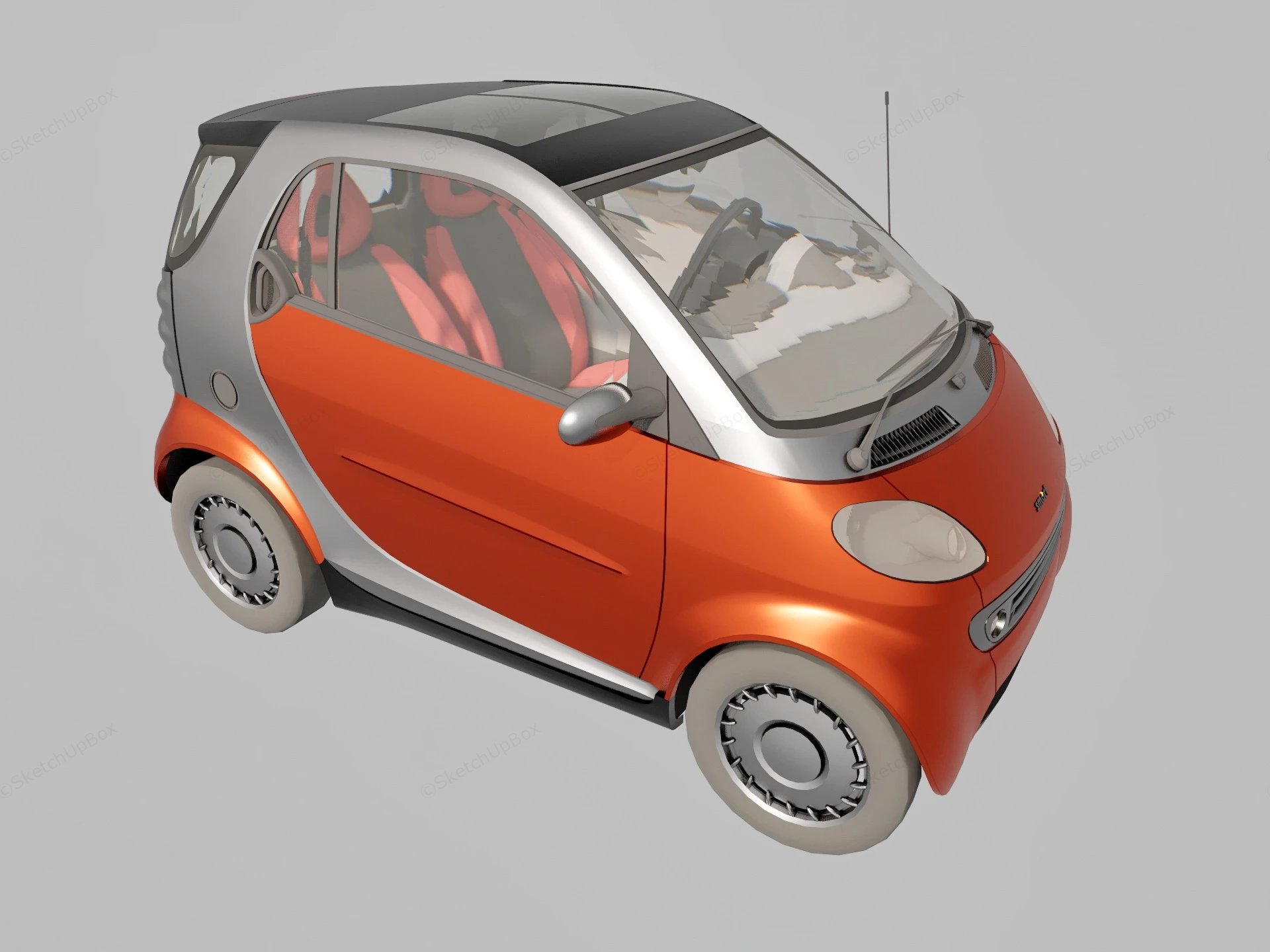 Smart Fortwo Electric Car sketchup model preview - SketchupBox