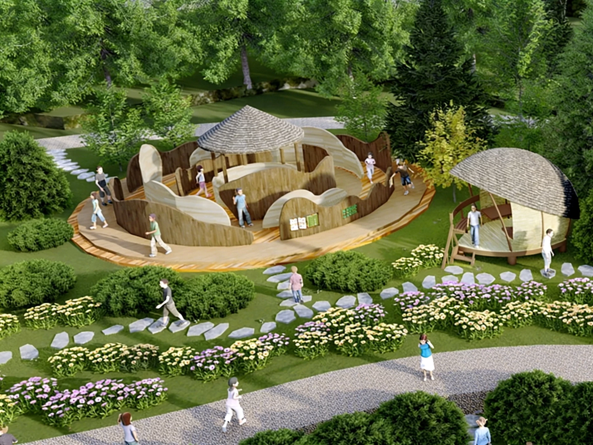 Outdoor Wooden Maze sketchup model preview - SketchupBox