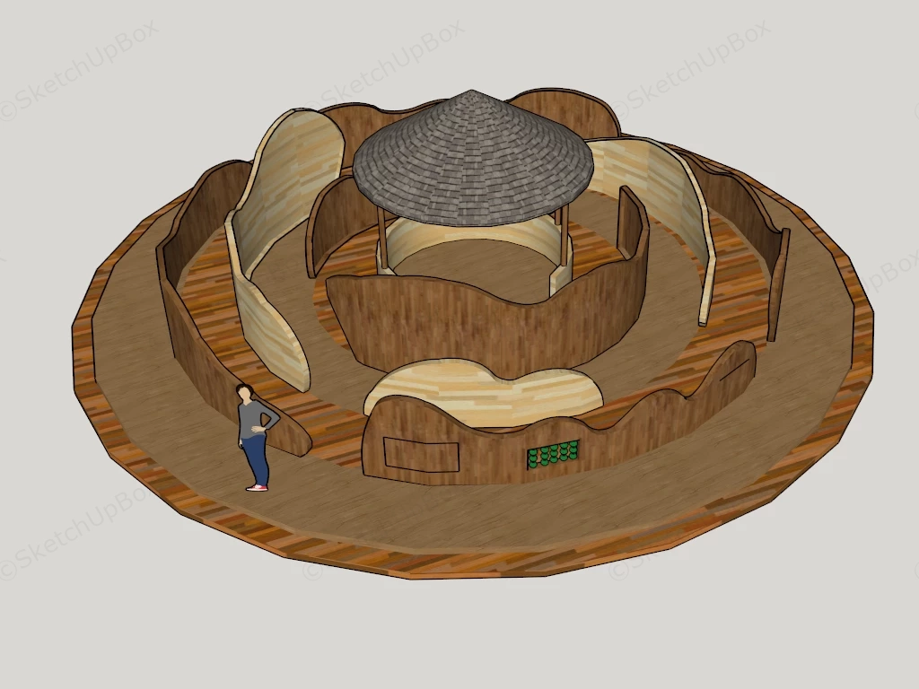 Outdoor Wooden Maze sketchup model preview - SketchupBox