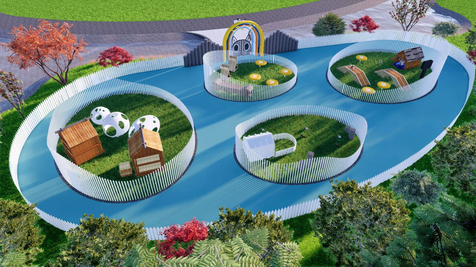 Pet Park Design sketchup model preview - SketchupBox