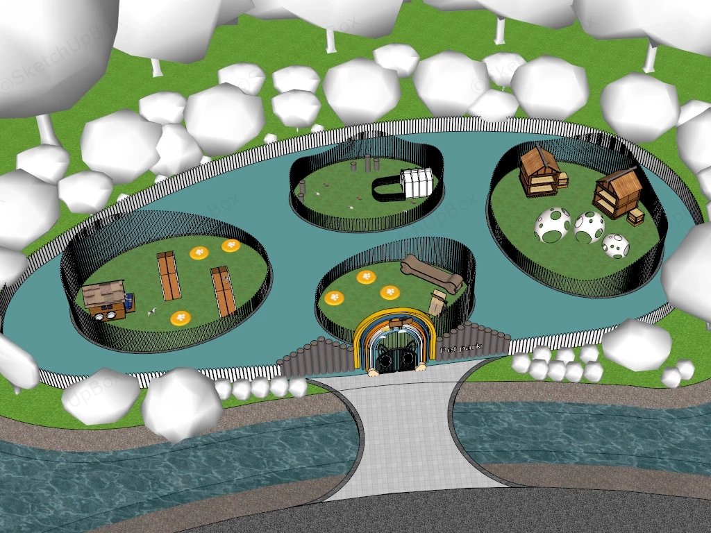 Pet Park Design sketchup model preview - SketchupBox