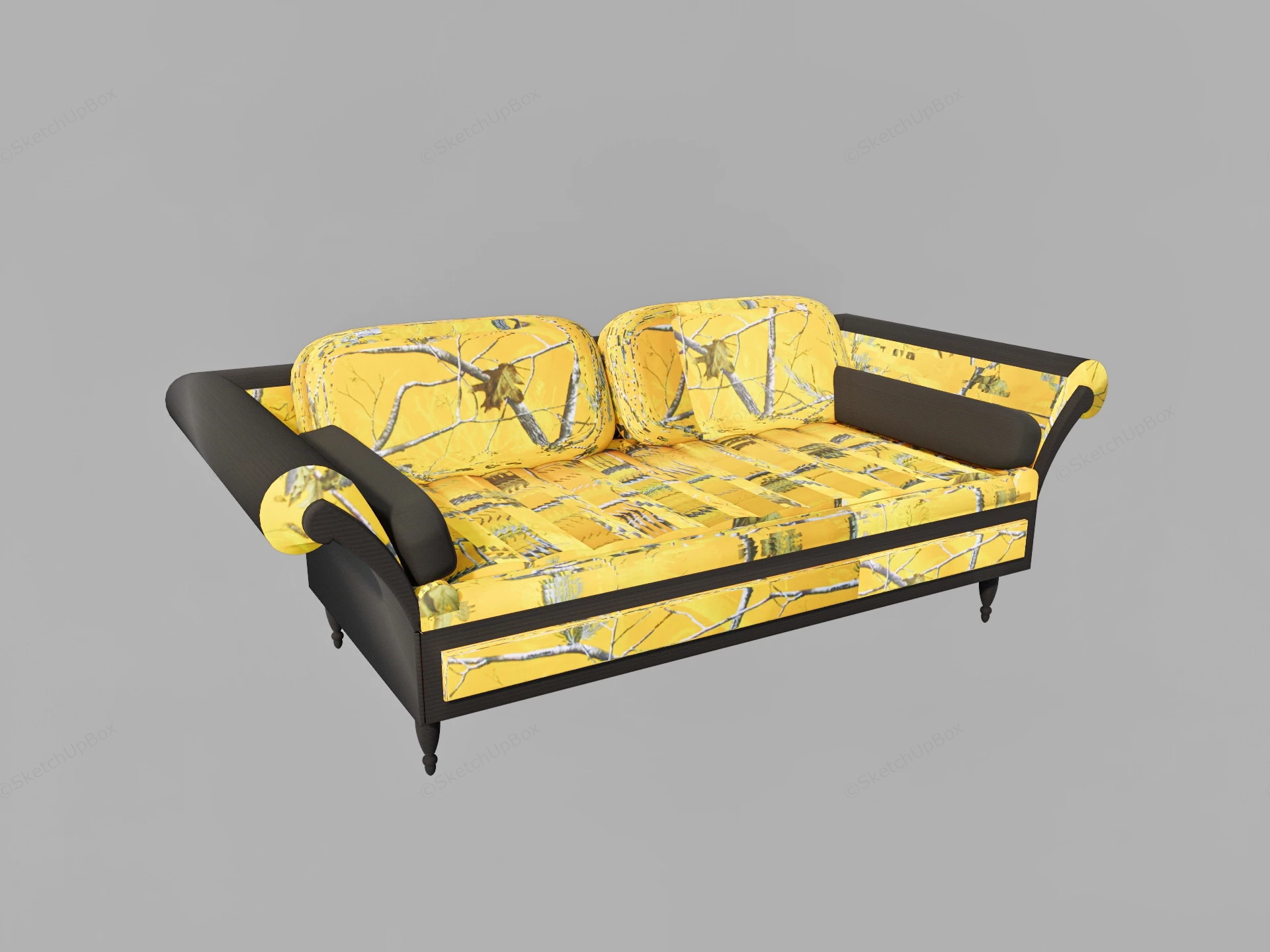 Yellow Fabric Recliner Sofa sketchup model preview - SketchupBox
