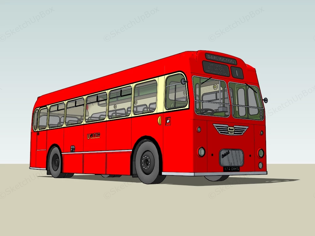 Retro Red Bus sketchup model preview - SketchupBox