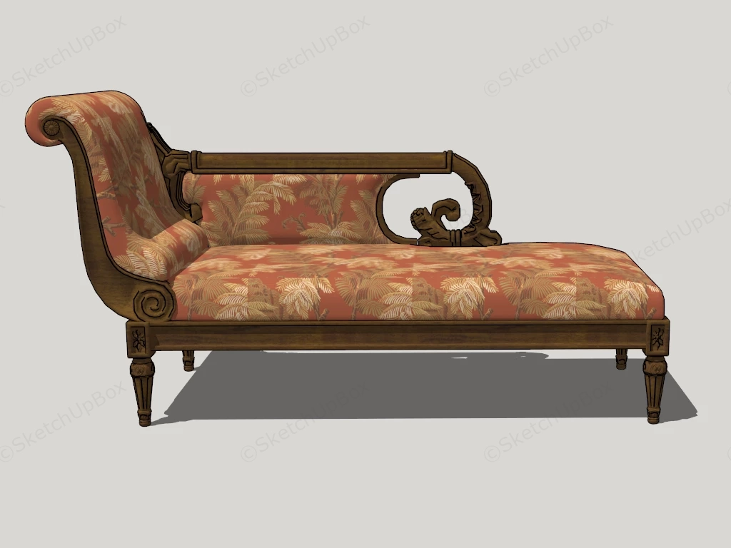 Antique Chaise Lounge sketchup model preview - SketchupBox