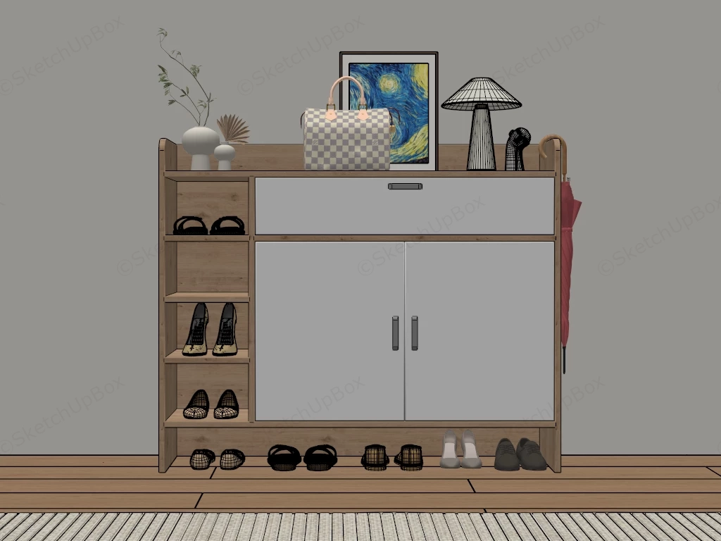 Hallway Shoe Cabinet sketchup model preview - SketchupBox