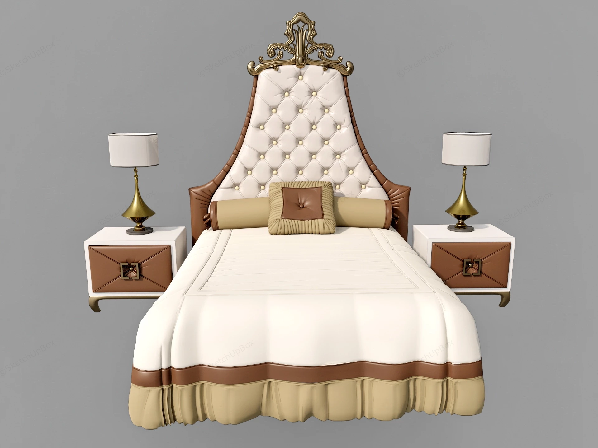 Classic Design Bed Furniture sketchup model preview - SketchupBox