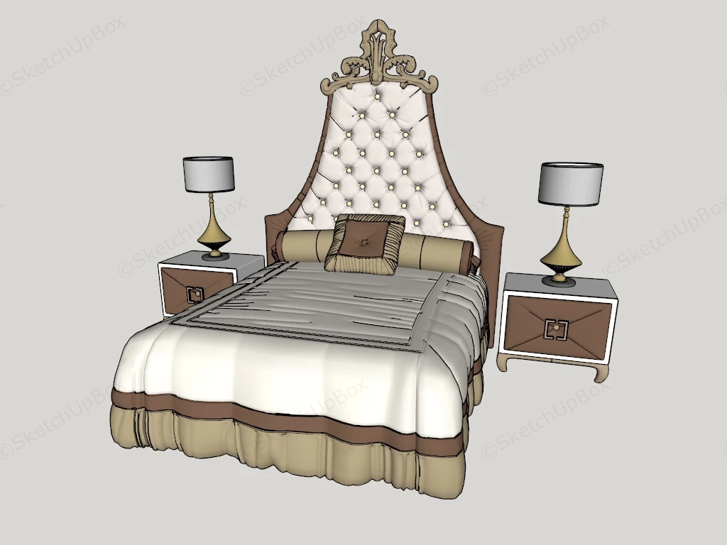 Classic Design Bed Furniture sketchup model preview - SketchupBox