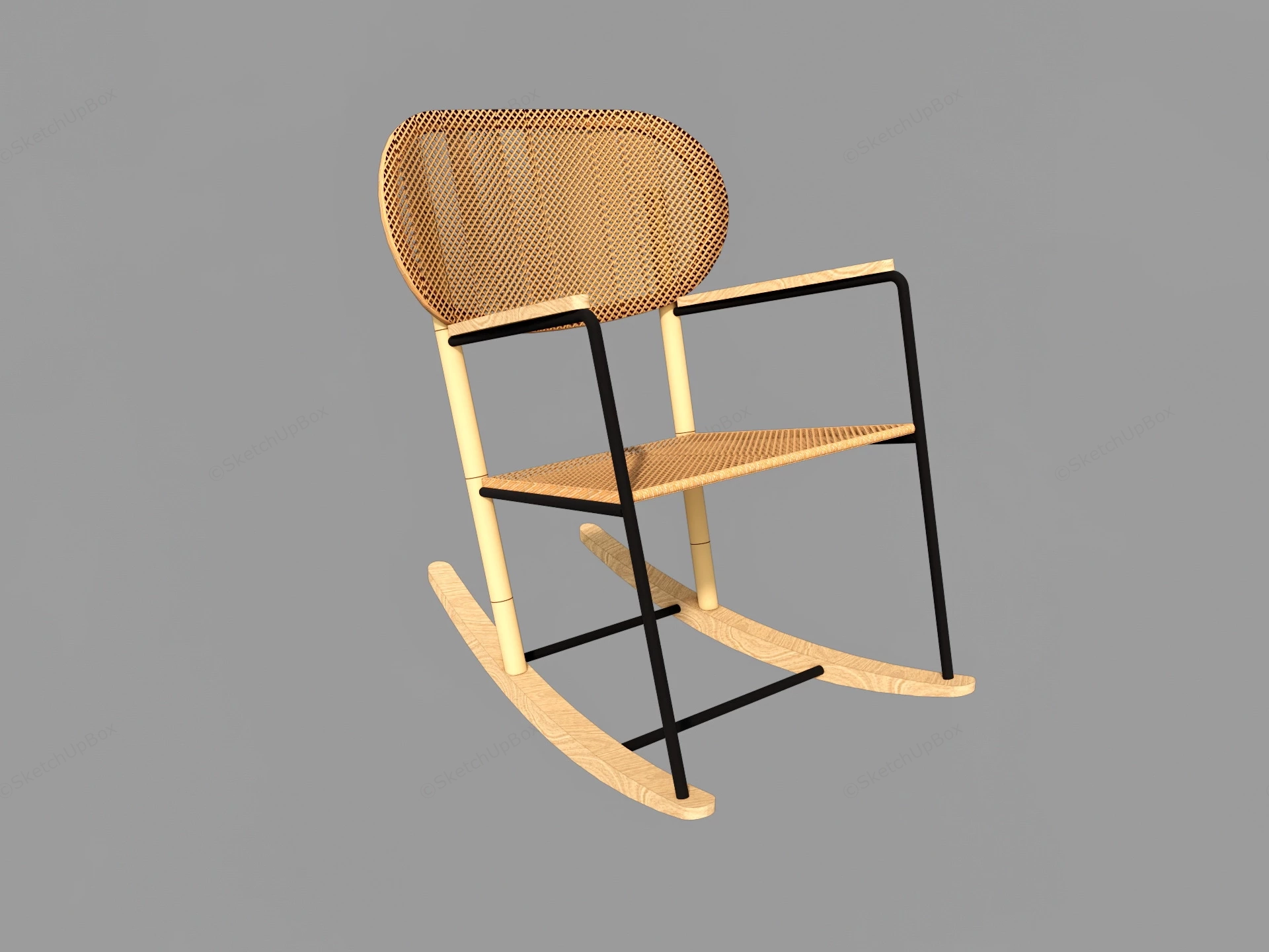 Rustic Rocking Chair sketchup model preview - SketchupBox