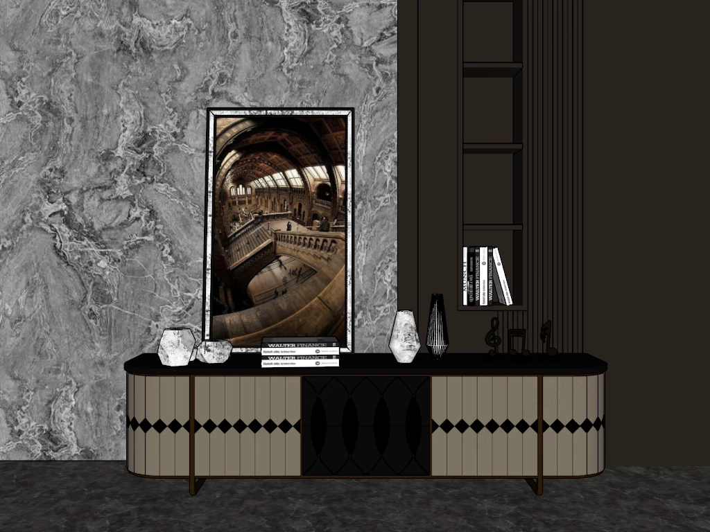 Modern Sideboard Cabinet sketchup model preview - SketchupBox