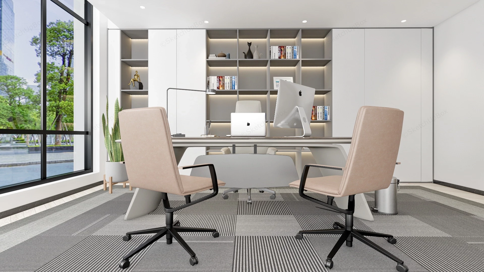 Modern Boss Office Design sketchup model preview - SketchupBox