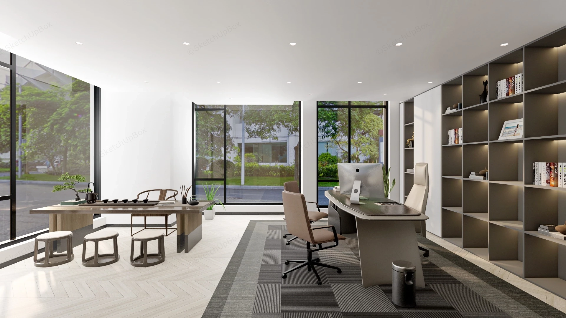 Modern Boss Office Design sketchup model preview - SketchupBox