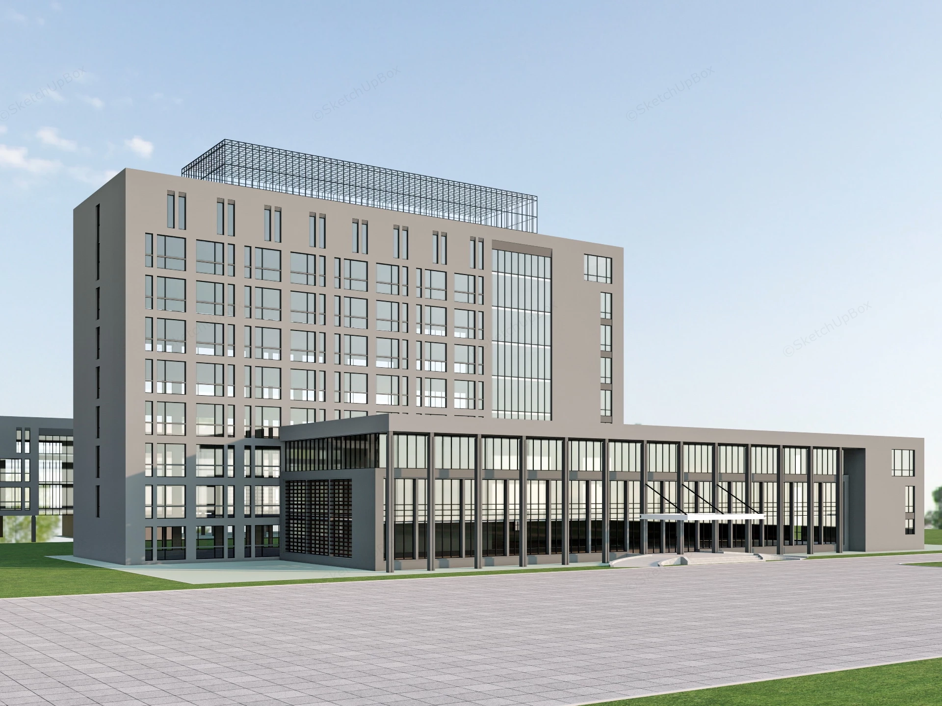 Modern Corporate Office Building sketchup model preview - SketchupBox