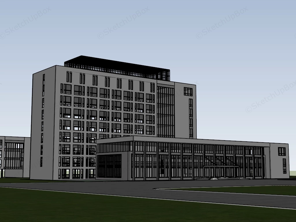 Modern Corporate Office Building sketchup model preview - SketchupBox