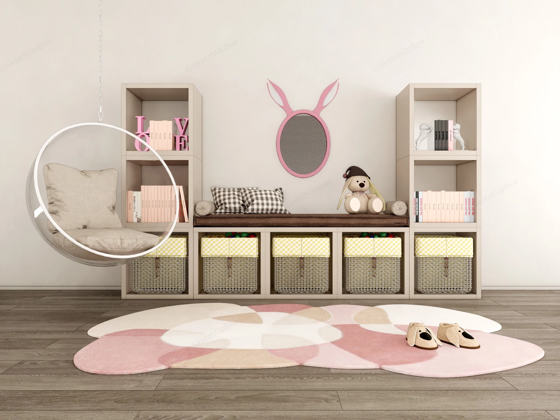 Kids Room Reading Nook sketchup model preview - SketchupBox