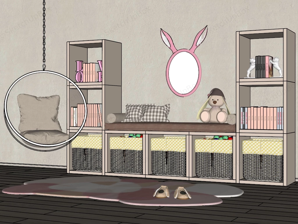 Kids Room Reading Nook sketchup model preview - SketchupBox