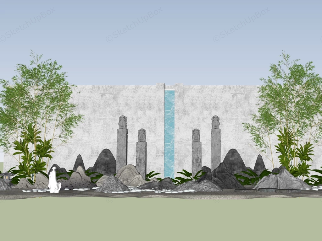 Small Zen Rock Garden sketchup model preview - SketchupBox