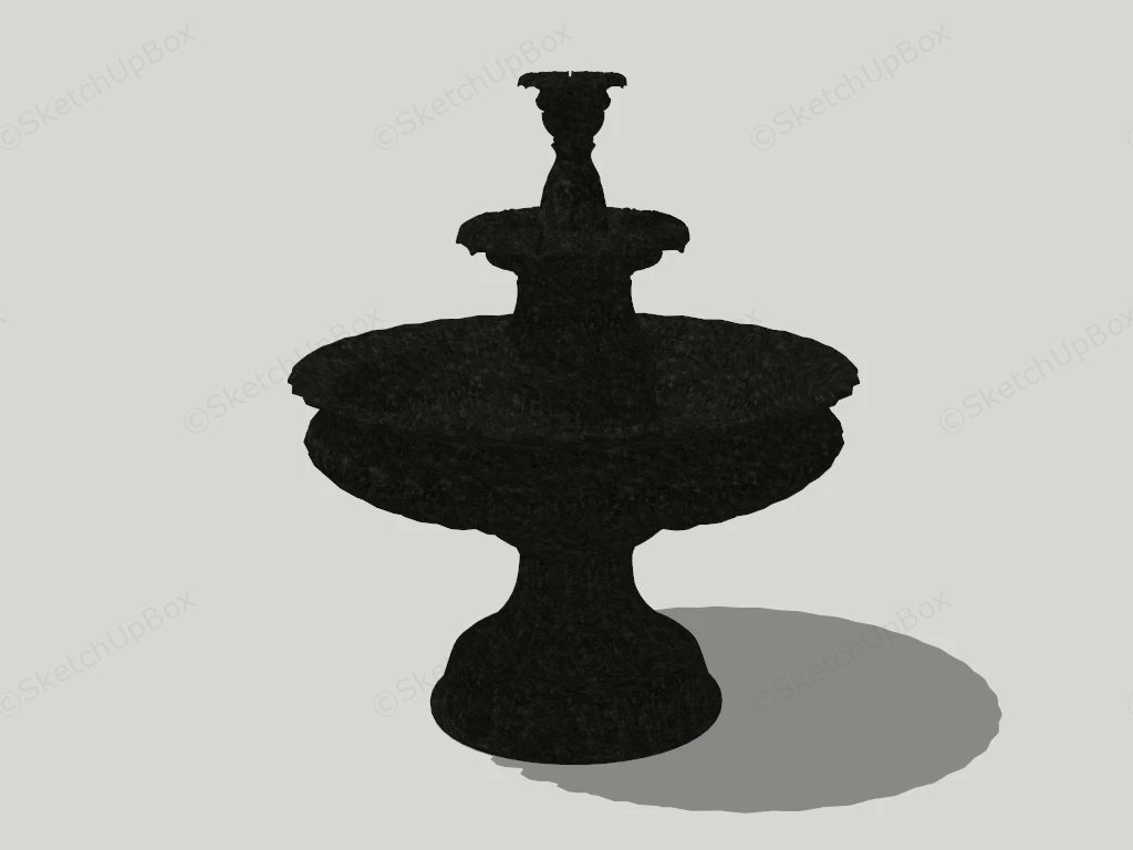 Outdoor Black Granite Fountain sketchup model preview - SketchupBox