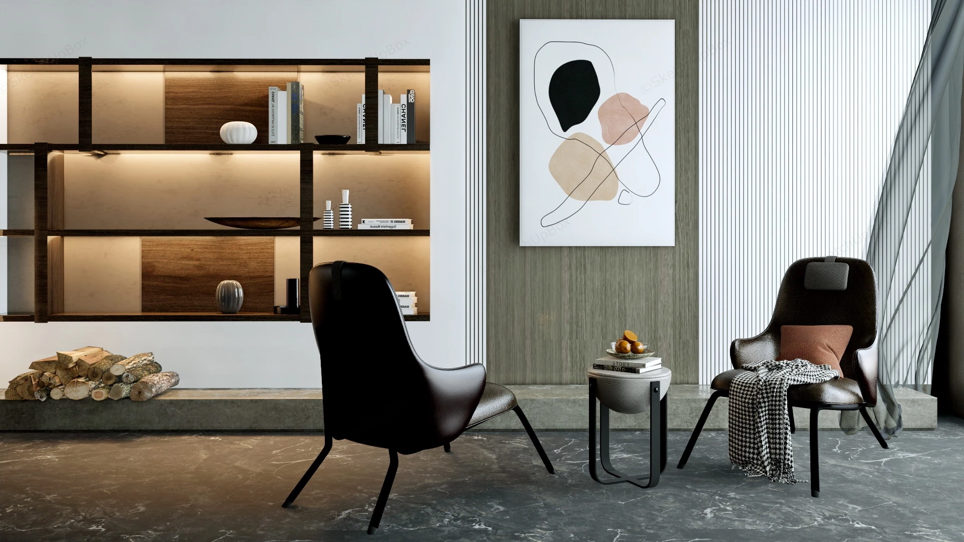 Wabi Sabi Reading Nook sketchup model preview - SketchupBox