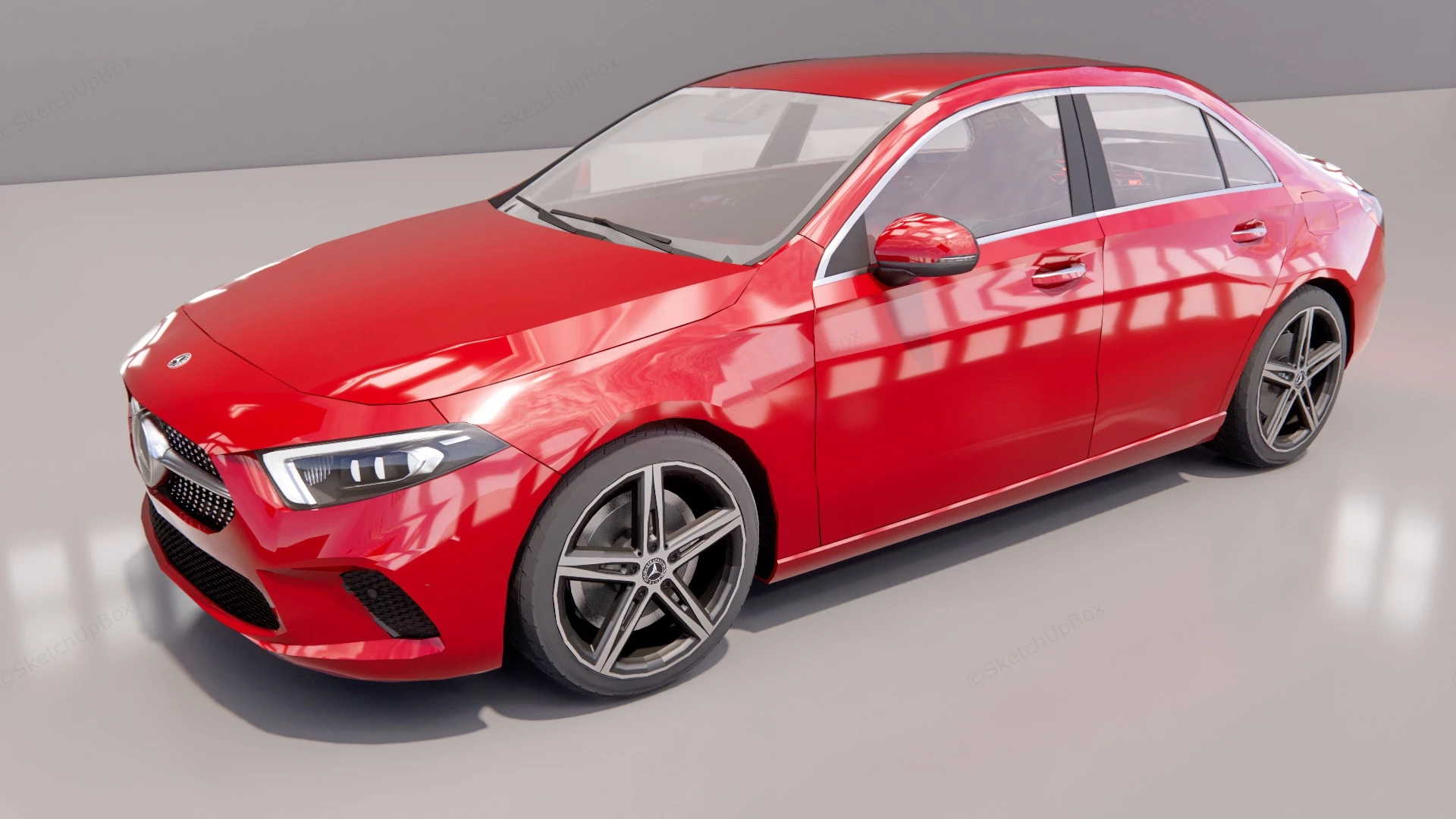 2021 Mercedes Benz A180 Progressive Sedan sketchup model preview - SketchupBox