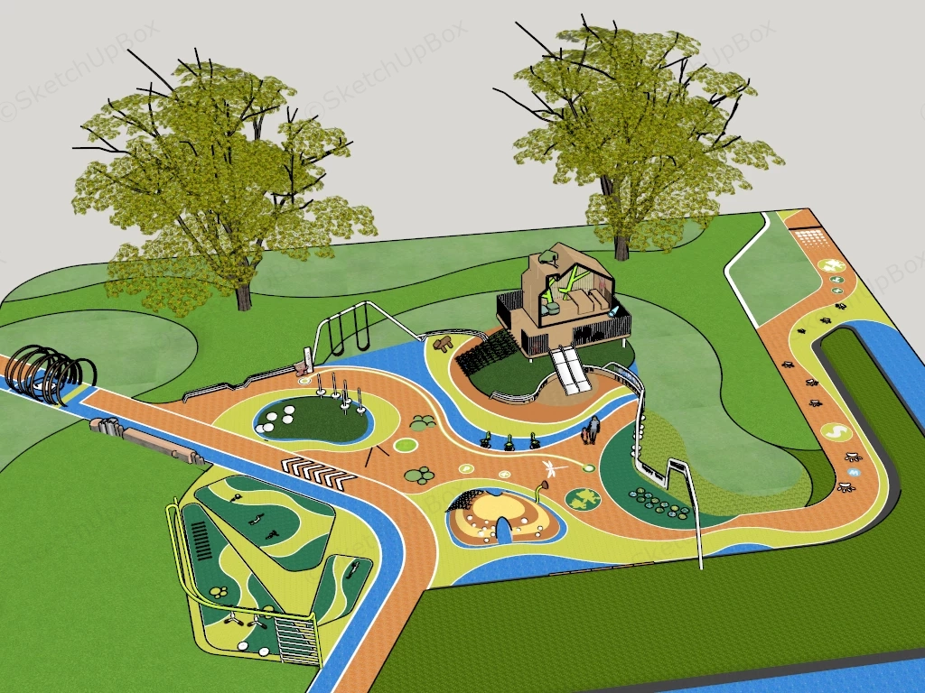 Children Paradise Playground sketchup model preview - SketchupBox